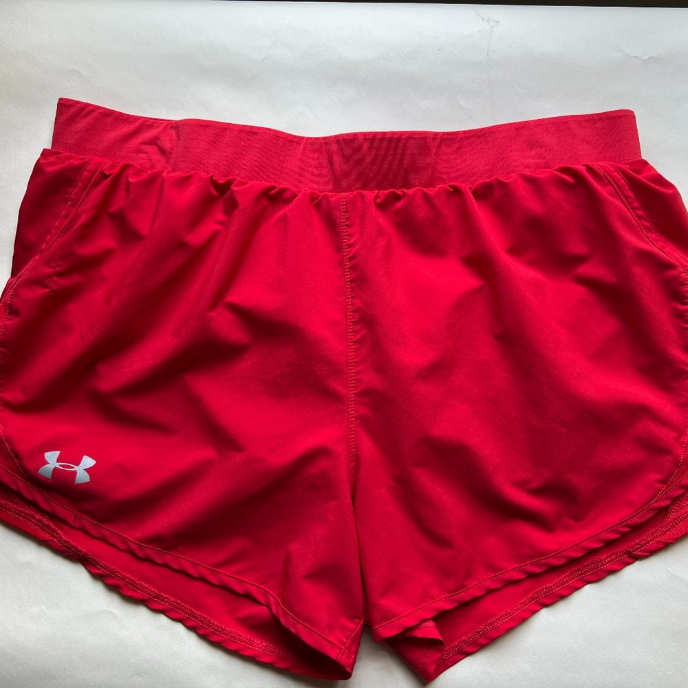 Under Armour Women's Fly By 2.0 Running Shorts, Red, Size Large